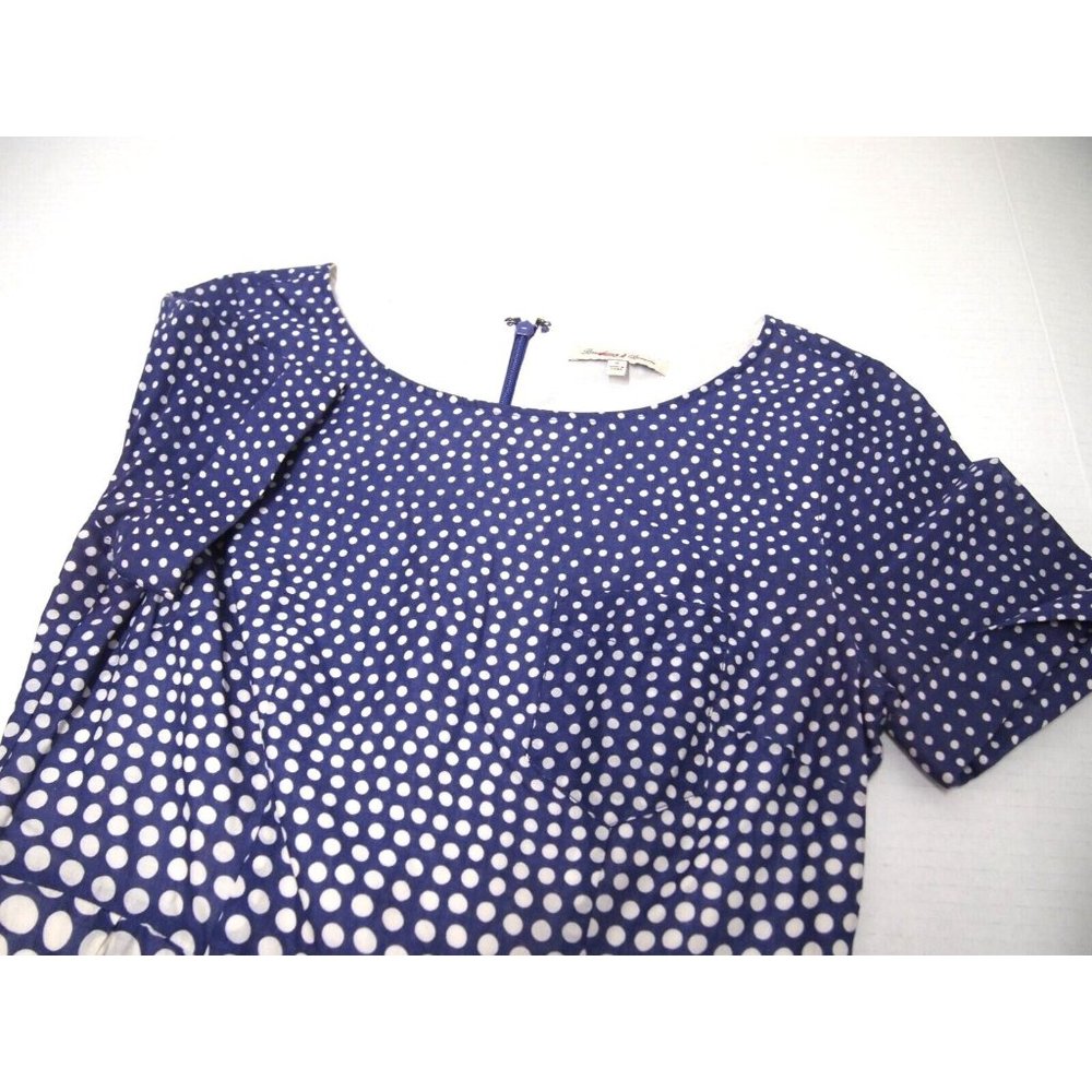 Madewell Broadway & Broome Womens Blue Circles Dress 0 Fit & Flare A-Line Mini - Picture 5 of 7
